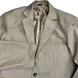 Duluth Trading Co Mens Tan Cotton Canvas Blazer Sport Coat Jacket Size L
